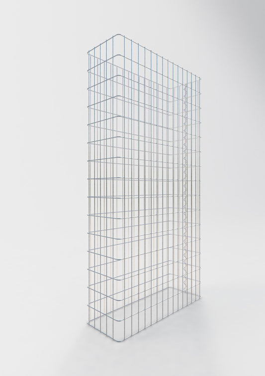 Gabionenzaun Länge 77 cm, Höhe 160 cm, Tiefe 27 cm, Maschenweite 5 x 10 cm
