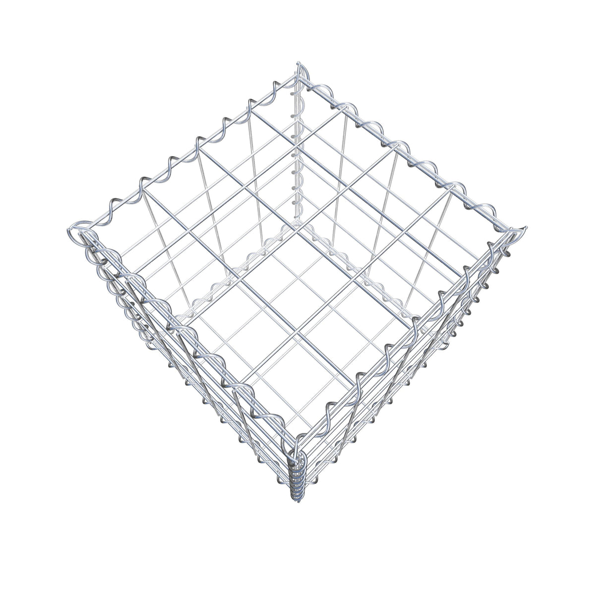 Gabion 40 cm x 40 cm x 40 cm (L x H x D), maskstorlek 10 cm x 10 cm, spiral