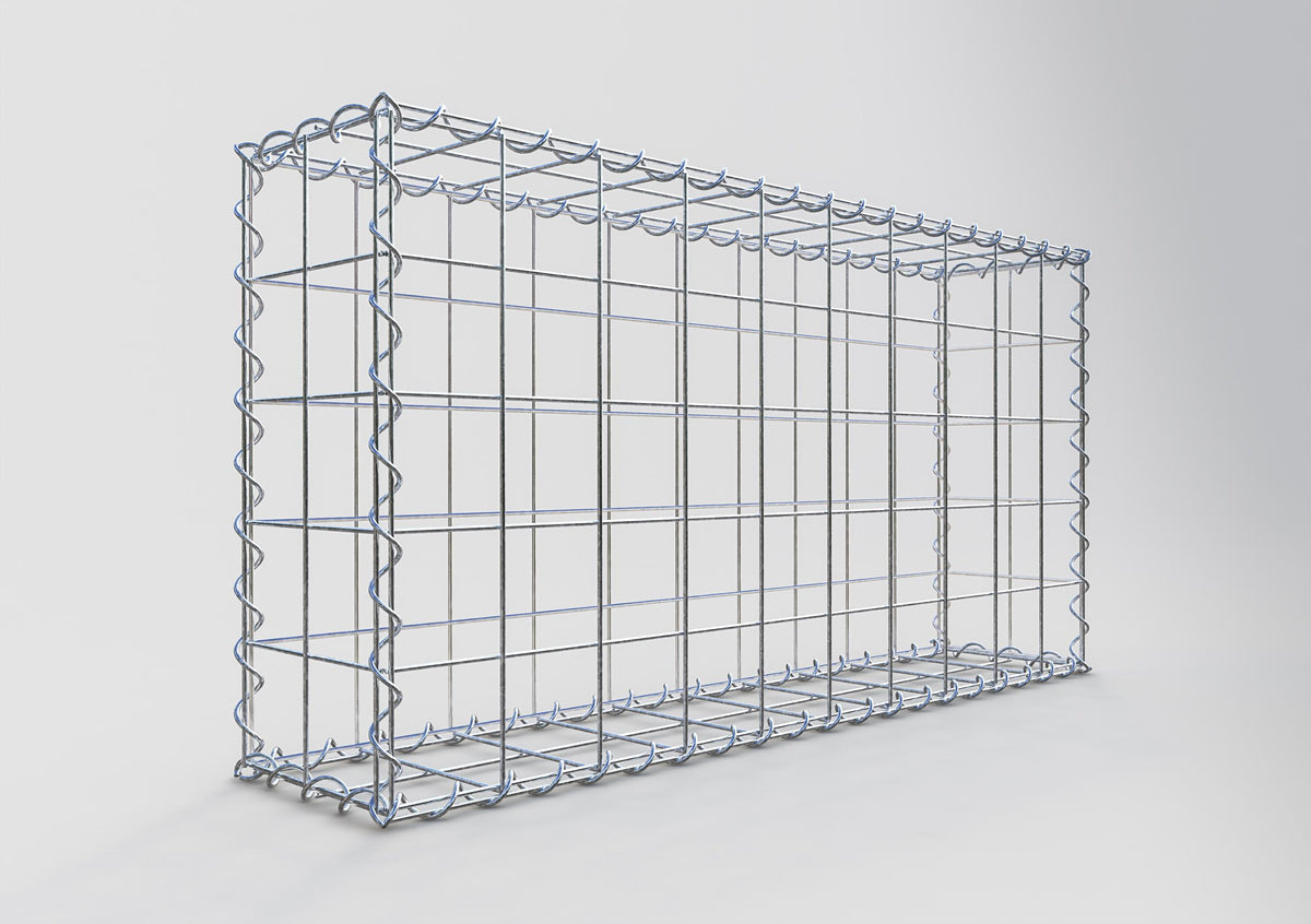 Gabione 100 cm x 50 cm x 20 cm (L x H x T), Maschenweite 10 cm x 10 cm, Spirale