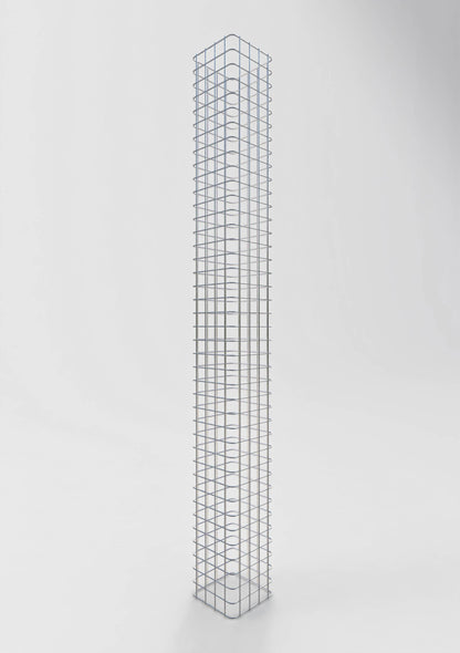 Coluna de gabião quadrada galvanizada a quente, 22 cm x 22 cm, 200 cm de altura, malha 5 cm x 5 cm