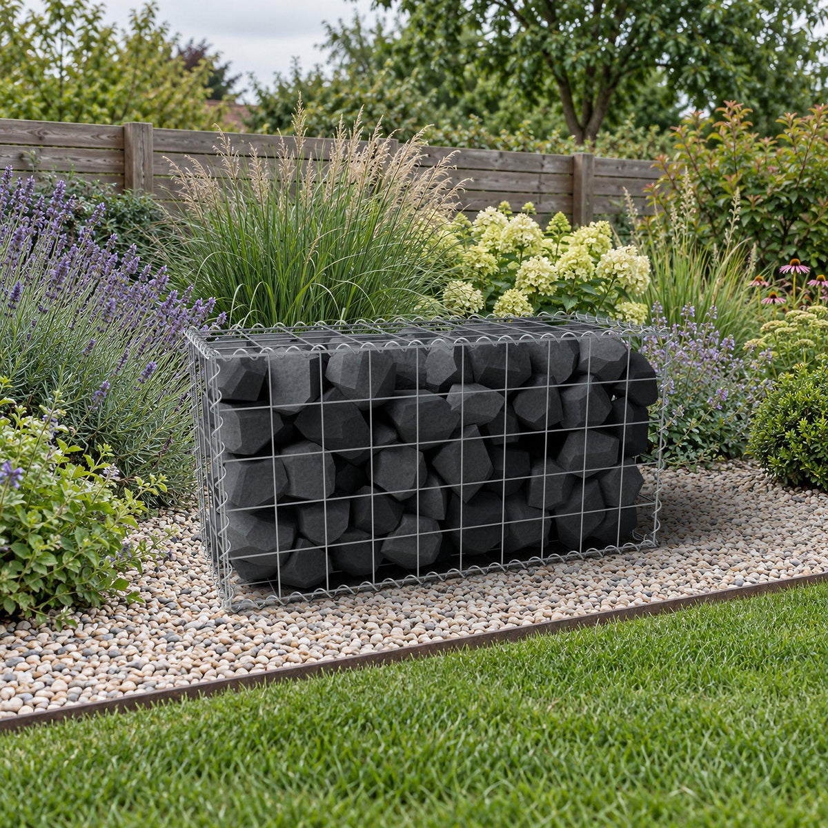 Gabione 100 cm x 50 cm x 40 cm (L x H x T), Maschenweite 10 cm x 10 cm, Spirale