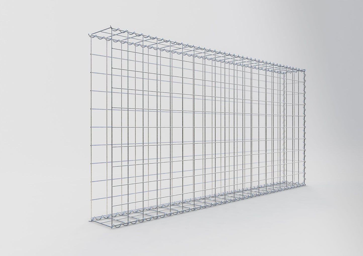 Gabion rapporté type 2 200 cm x 100 cm x 20 cm (L x H x P), mailles 10 cm x 10 cm, spirale