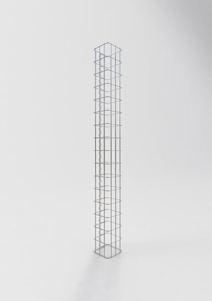 Coluna de gabião quadrada 17 cm x 17 cm, 160 cm de altura, PM 5 cm x 10 cm