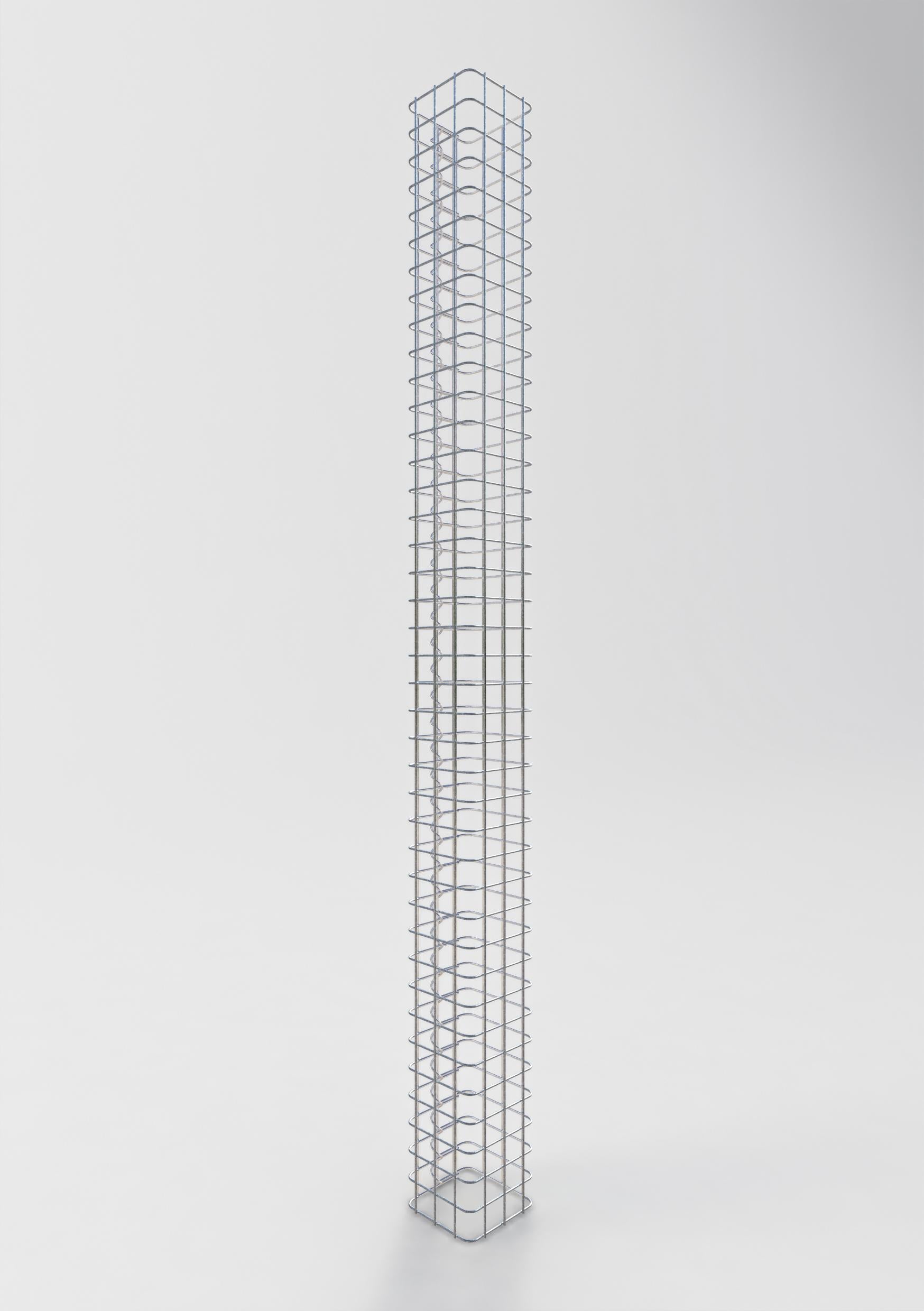 Colonne de gabion carrée 17 cm x 17 cm, 200 cm de hauteur, MW 5 cm x 5 cm