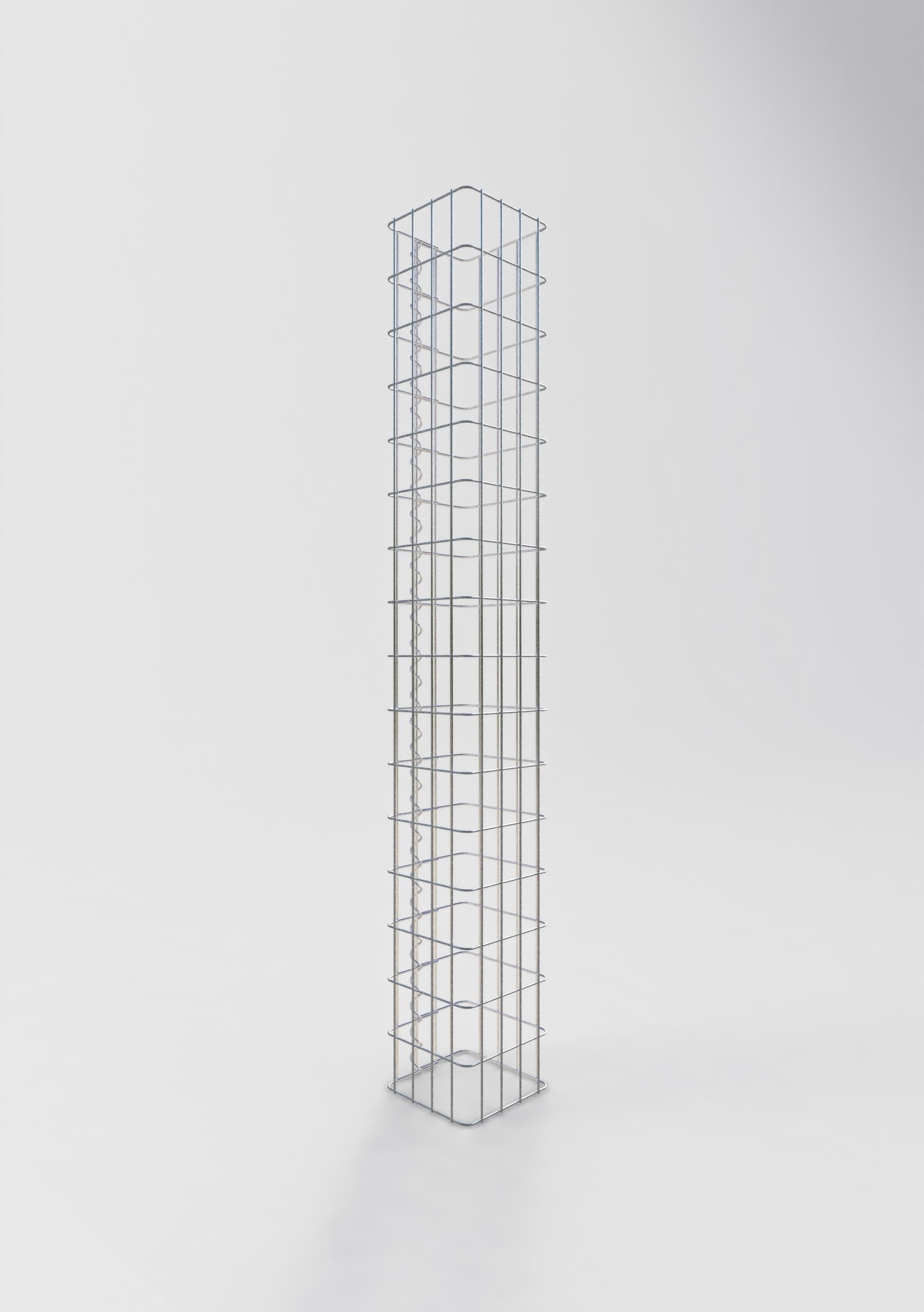 Colonne de gabion carrée 22 cm x 22 cm, 160 cm de hauteur, MW 5 cm x 10 cm