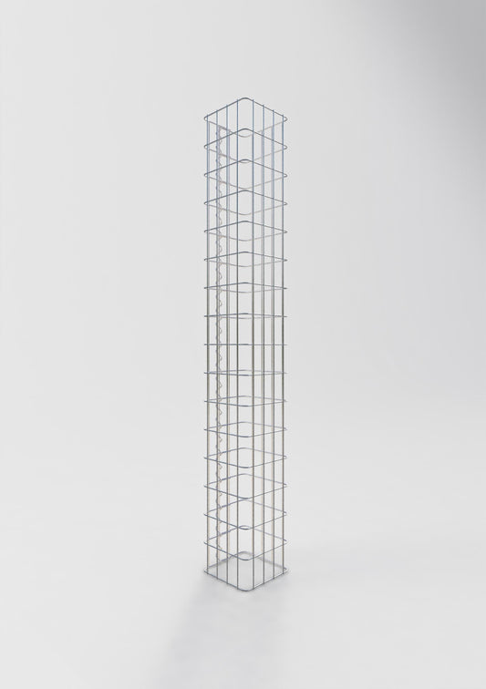 Columna de gaviones, cuadrada 22 cm x 22 cm, 160 cm de altura, MW 5 cm x 10 cm