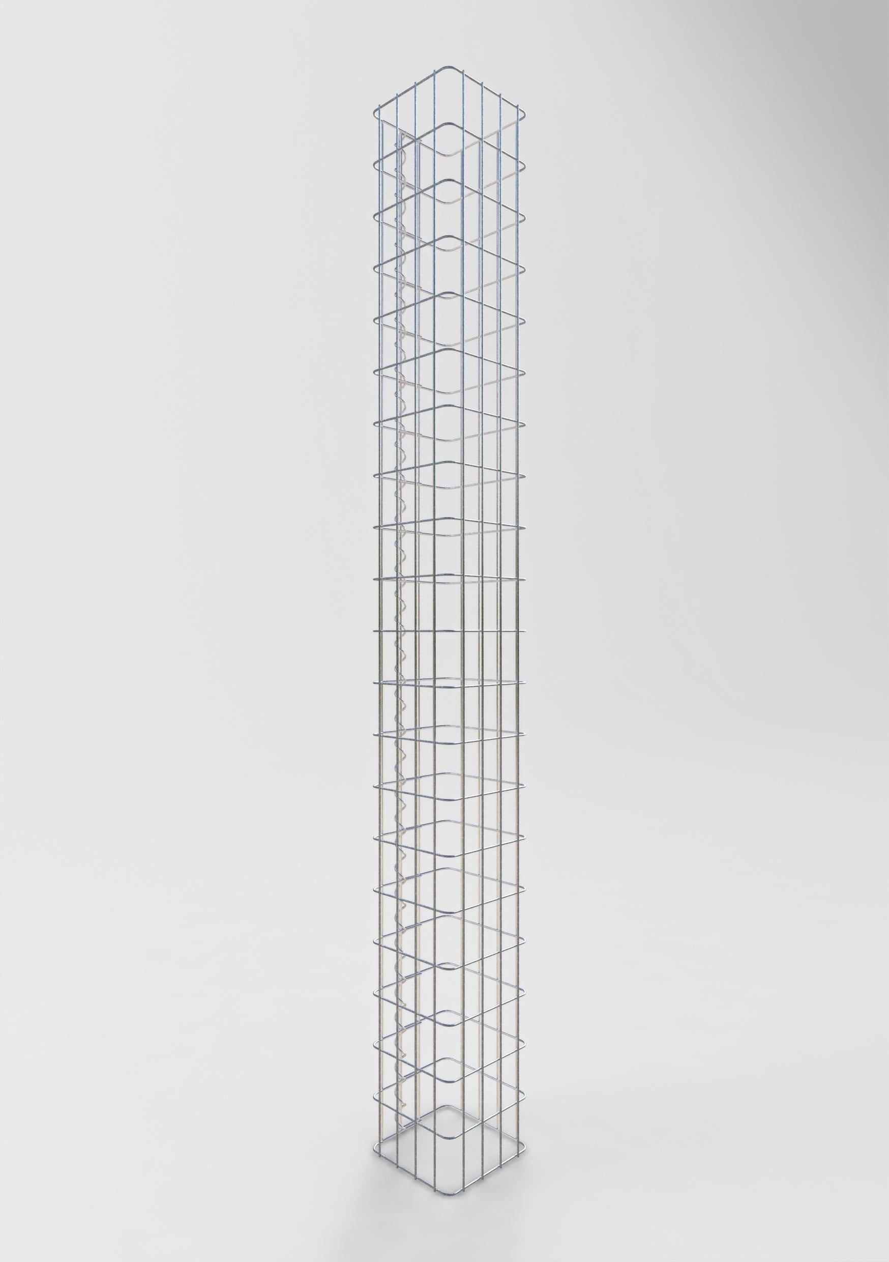 Colonne de gabion carrée 22 cm x 22 cm, 200 cm de hauteur, MW 5 cm x 10 cm