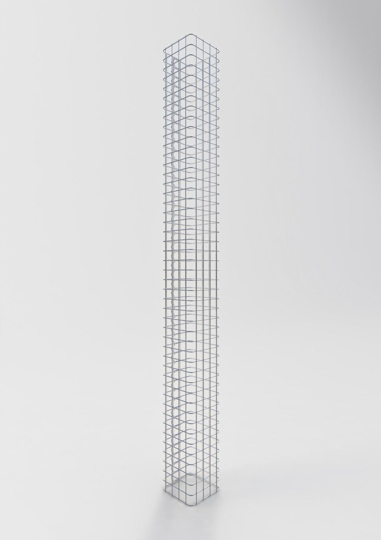 Columna de gaviones, cuadrada 22 cm x 22 cm, 230 cm de altura, MW 5 cm x 5 cm