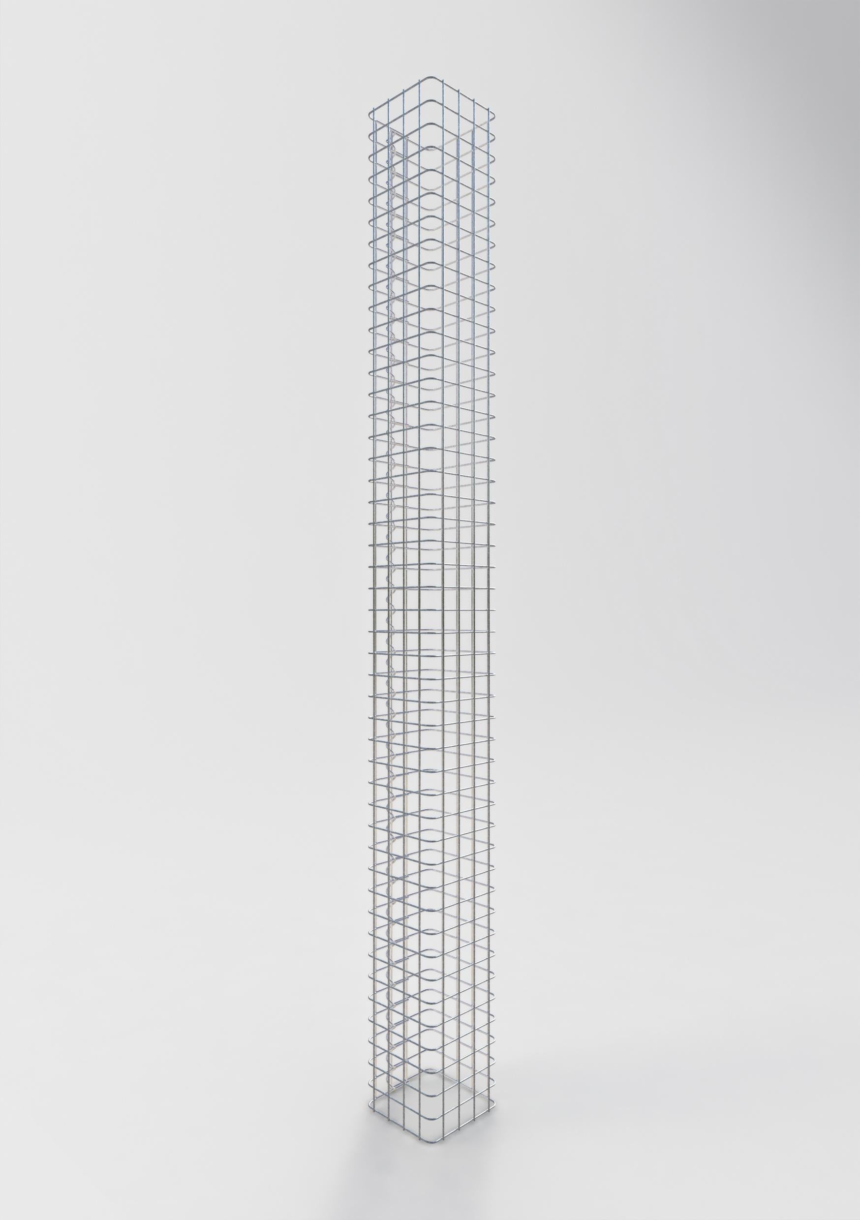 Schanskorfzuil, vierkant 22 cm x 22 cm, 230 cm hoog, MW 5 cm x 5 cm