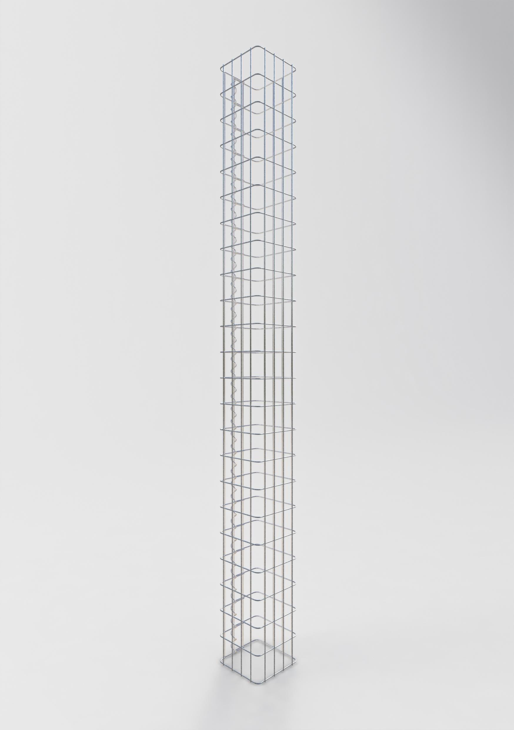 Gabionpelare, kvadrat 22 cm x 22 cm, 230 cm hög, MW 5 cm x 10 cm