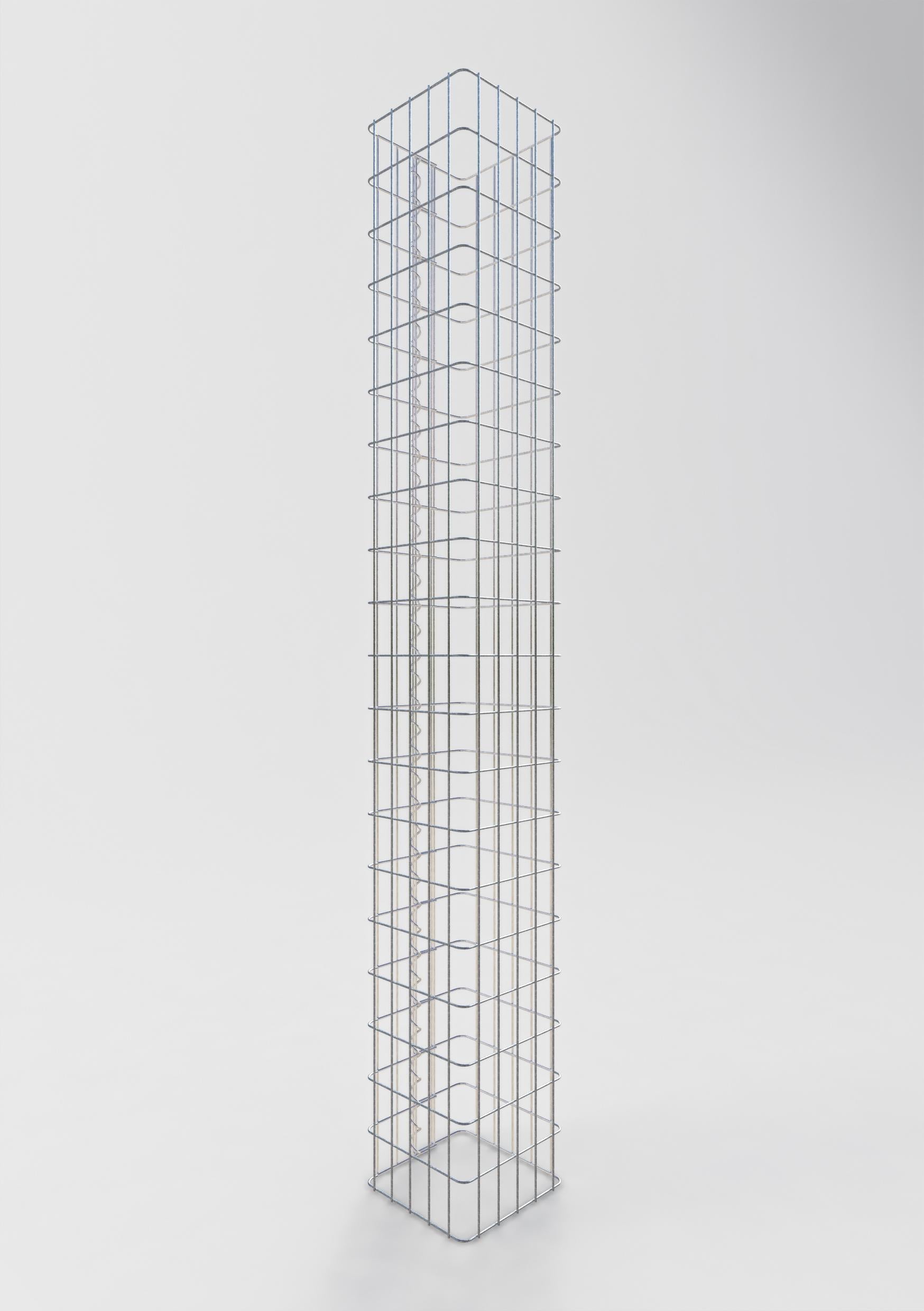 Colonne de gabion carrée 27 cm x 27 cm, 200 cm de hauteur, MW 5 cm x 10 cm