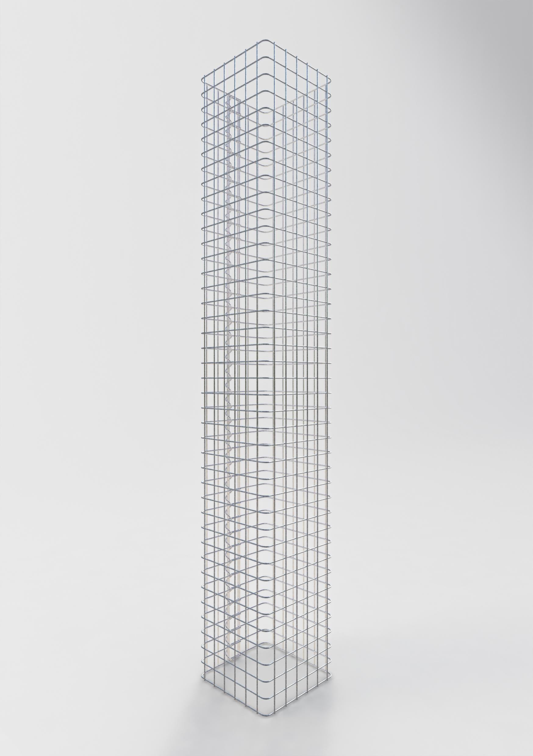 Colonne de gabion carrée 32 cm x 32 cm, 200 cm de hauteur, MW 5 cm x 5 cm