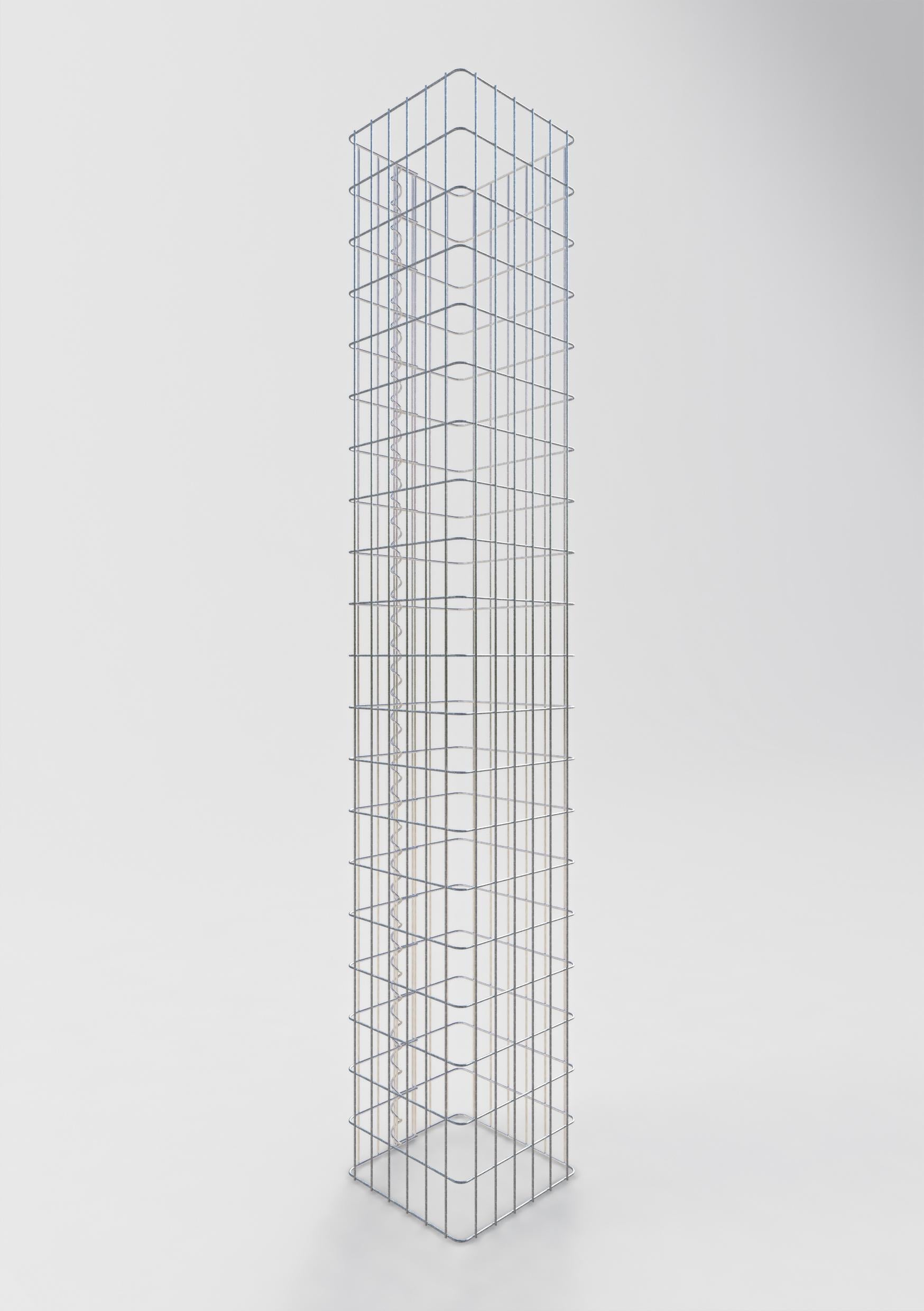 Colonne de gabion carrée 32 cm x 32 cm, 200 cm de hauteur, MW 5 cm x 10 cm