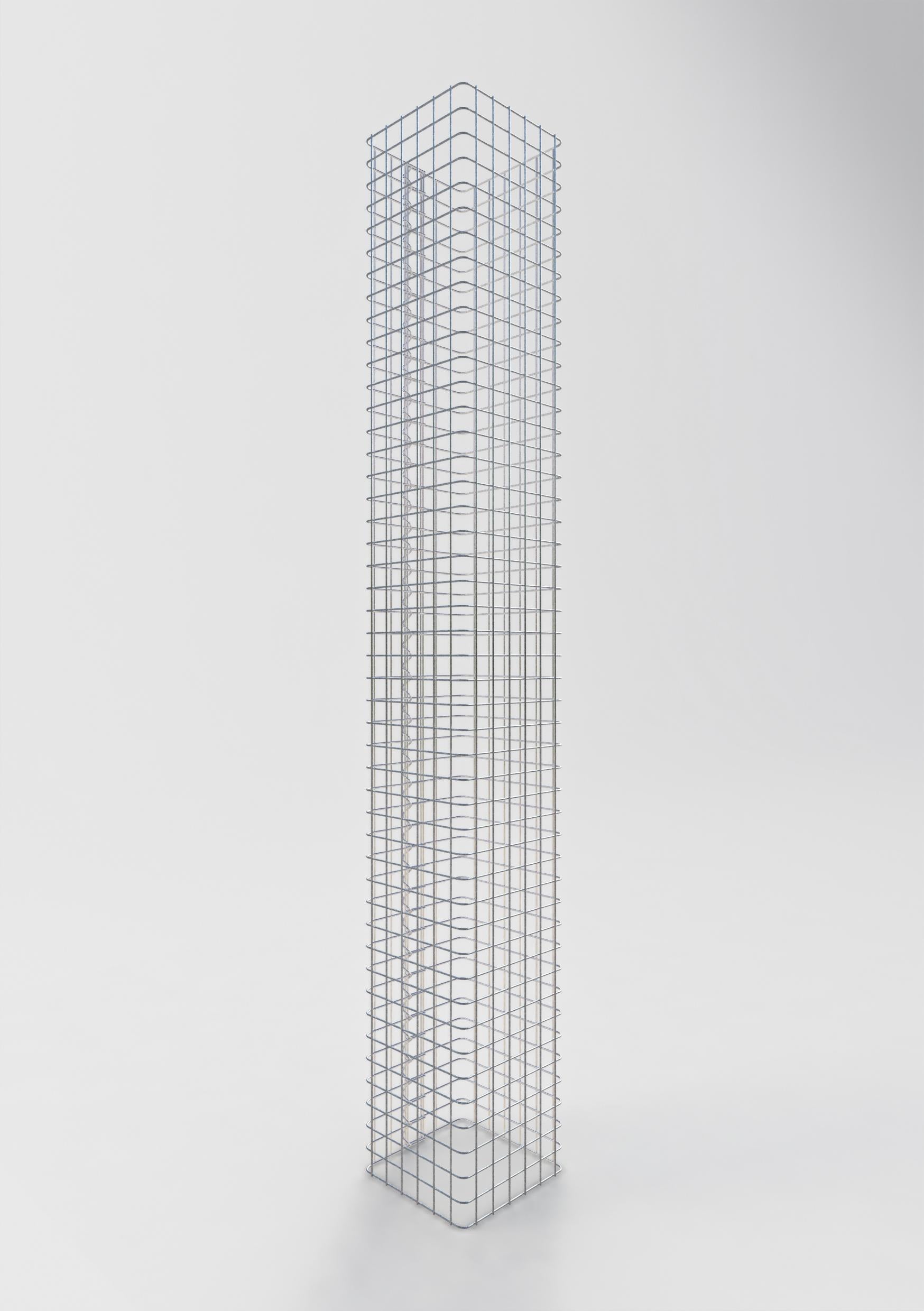 Colonne de gabion carrée 32 cm x 32 cm, 230 cm de hauteur, MW 5 cm x 5 cm