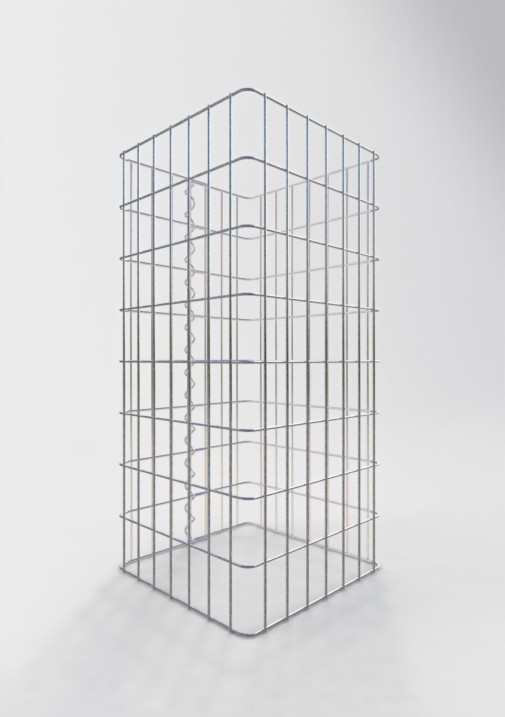 Colonne de gabion carrée 37 cm x 37 cm, 80 cm de hauteur, MW 5 cm x 10 cm