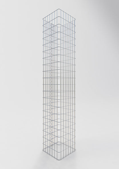 Colonne de gabion carrée 37 cm x 37 cm, 200 cm de hauteur, MW 5 cm x 10 cm