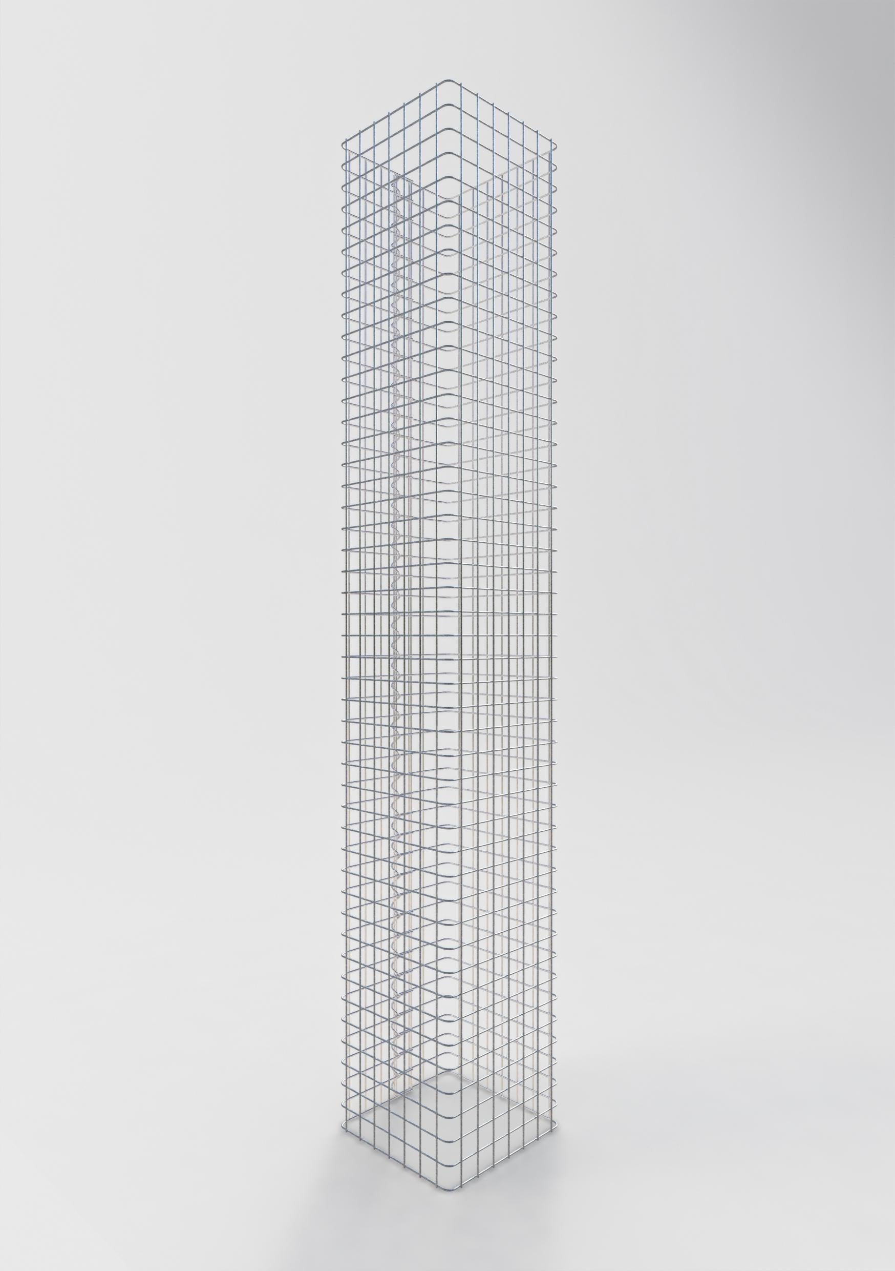 Colonne de gabion carrée 37 cm x 37 cm, 230 cm de hauteur, MW 5 cm x 5 cm