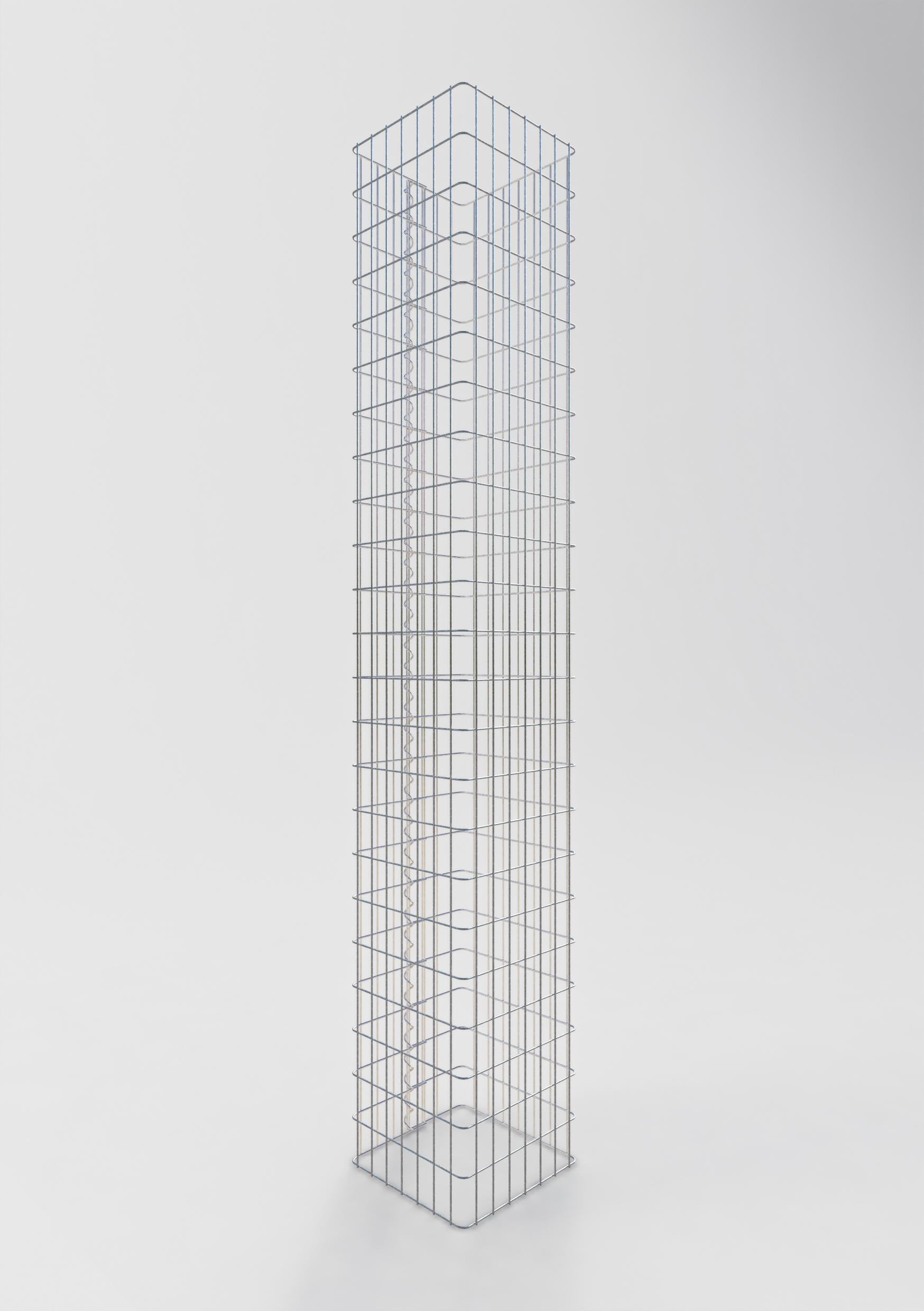 Colonne de gabion carrée 37 cm x 37 cm, 230 cm de hauteur, MW 5 cm x 10 cm