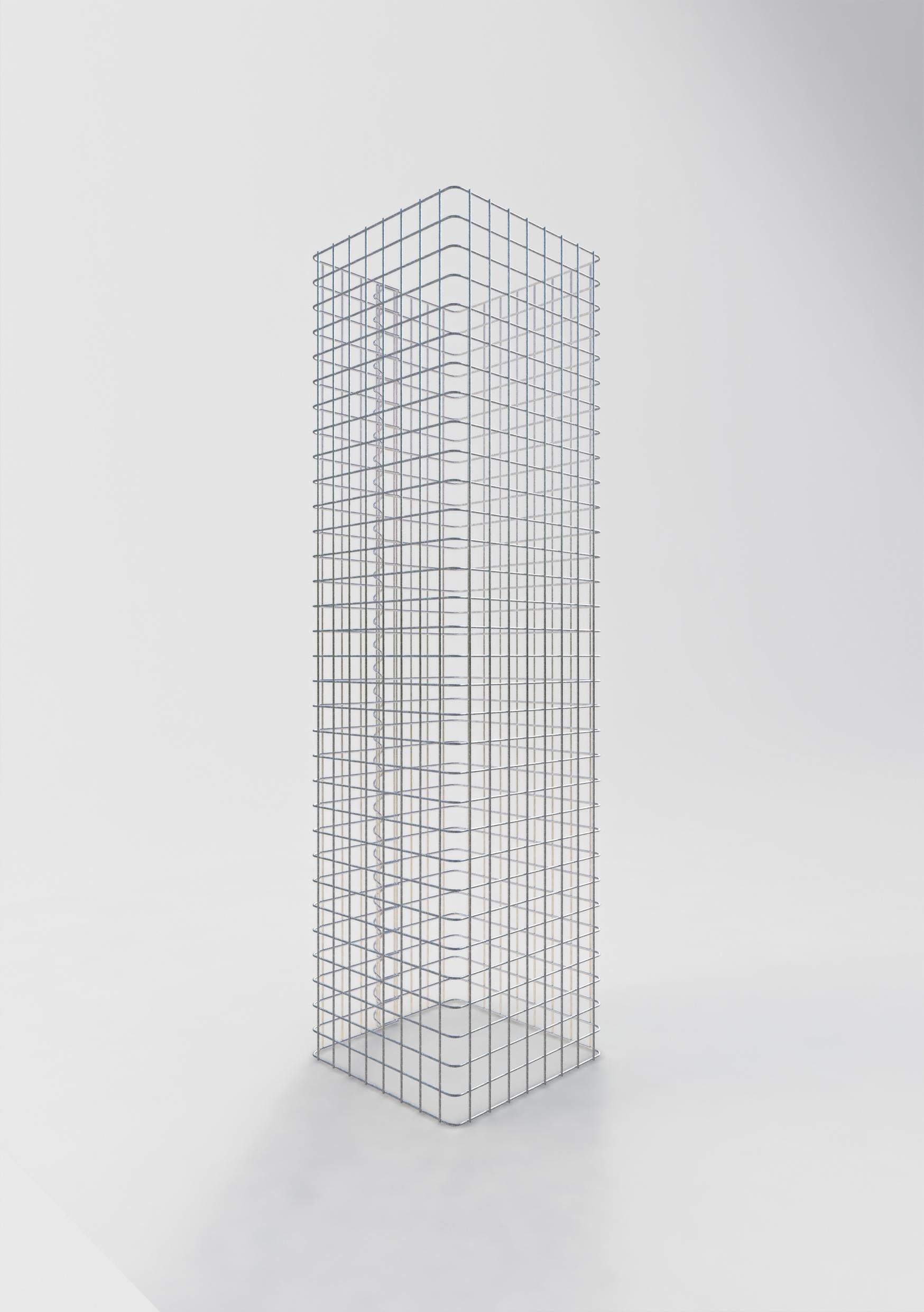 Colonne de gabion carrée 42 cm x 42 cm, 160 cm de hauteur, MW 5 cm x 5 cm