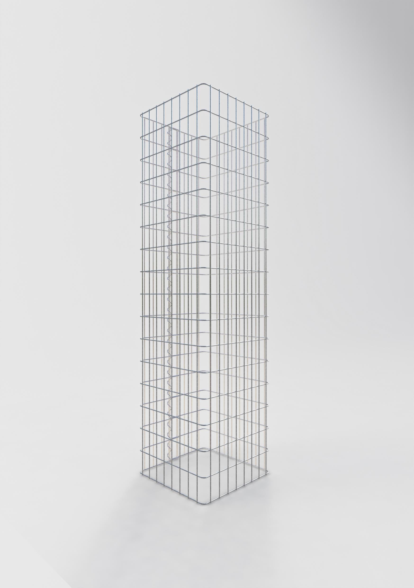 Colonne de gabion carrée 42 cm x 42 cm, 160 cm de hauteur, MW 5 cm x 10 cm