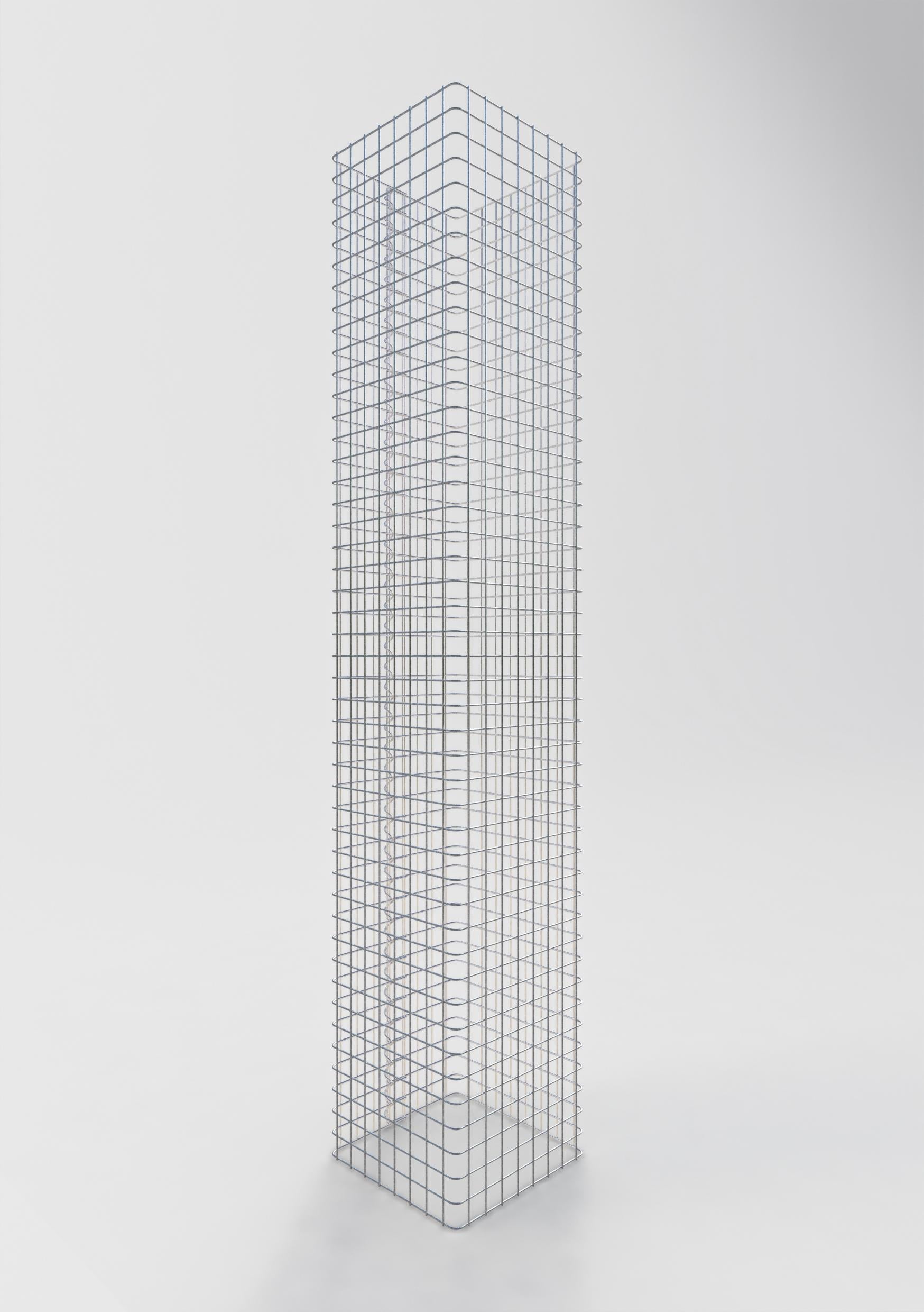 Colonne de gabion carrée 42 cm x 42 cm, 230 cm de hauteur, MW 5 cm x 5 cm