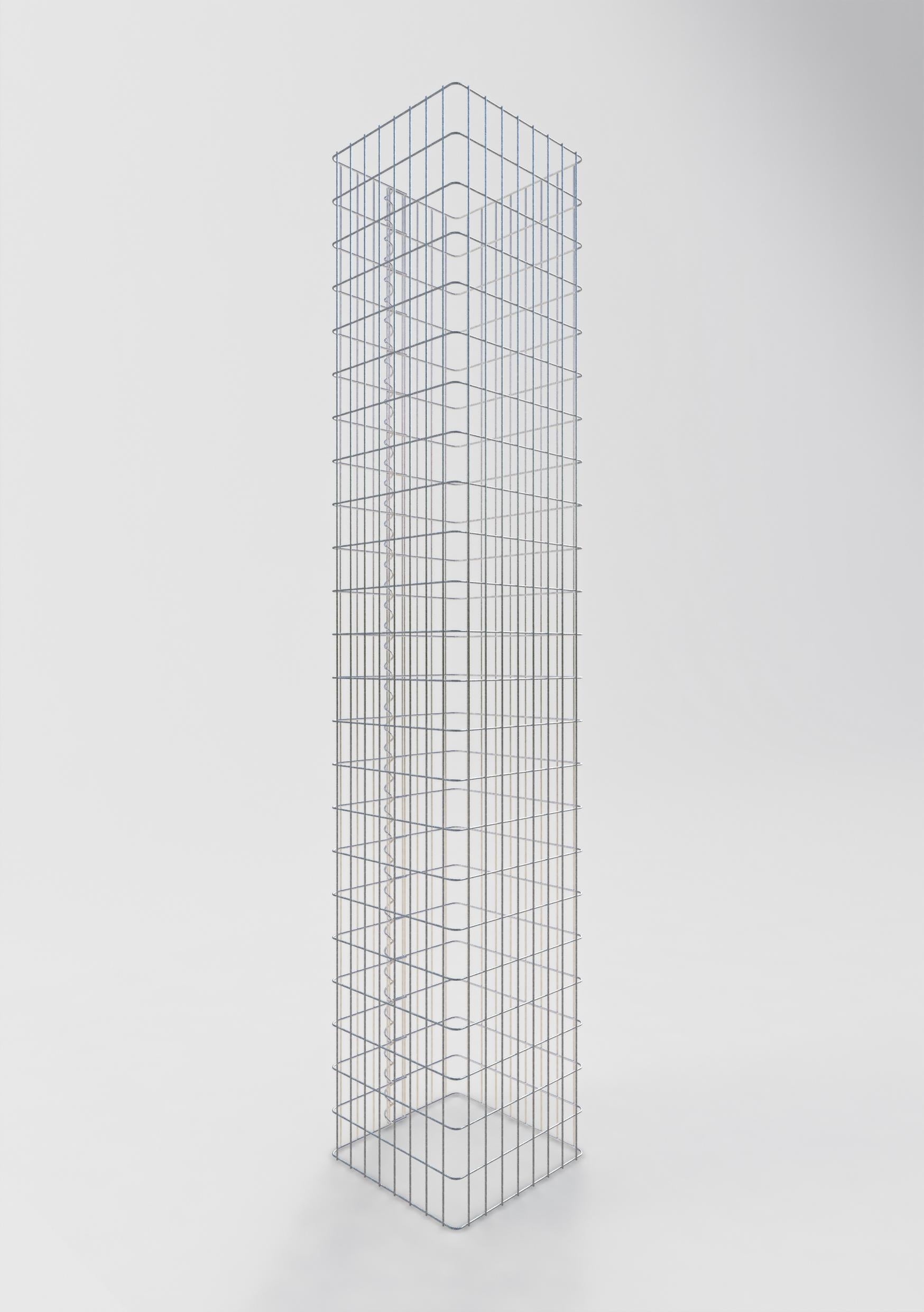 Colonne de gabion carrée 42 cm x 42 cm, 230 cm de hauteur, MW 5 cm x 10 cm