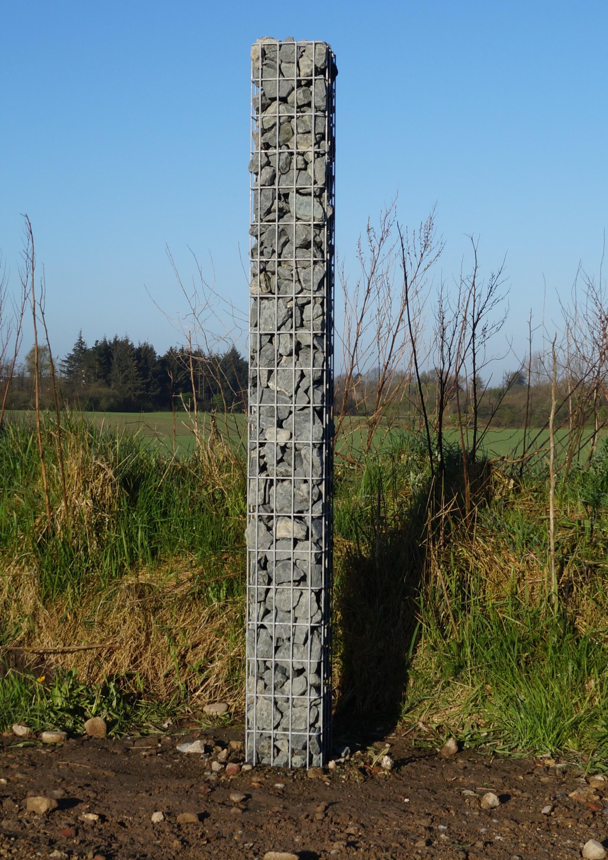 Columna rectangular de gaviones galvanizados en caliente, 22 cm x 22 cm, 200 cm de altura, MW 5 cm x 10 cm