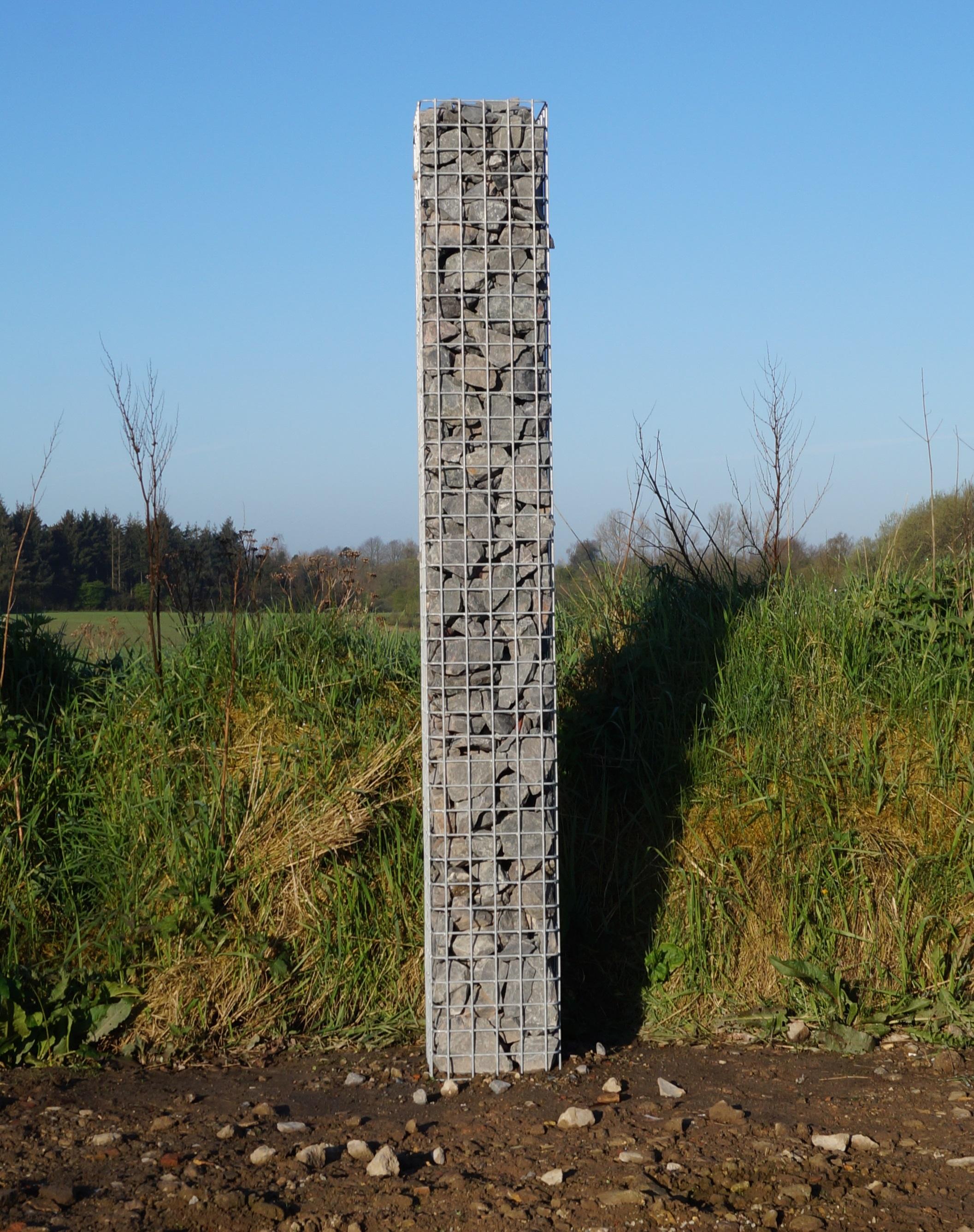 Gabionsøjle, firkantet, varmgalvaniseret, 27 cm x 27 cm, 200 cm høj, MW 5 cm x 5 cm