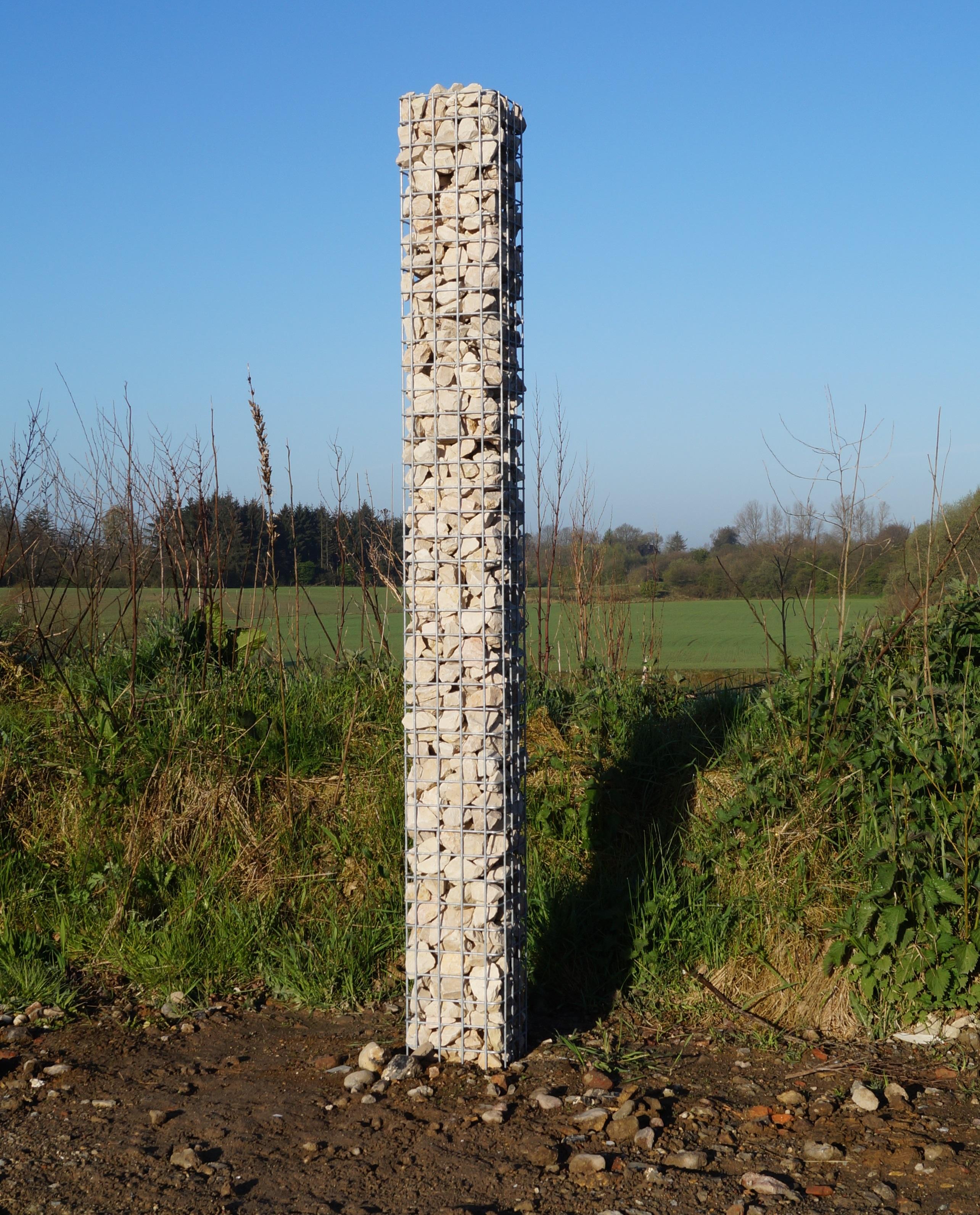 Columna rectangular de gaviones galvanizados en caliente, 22 cm x 22 cm, 200 cm de altura, MW 5 cm x 5 cm