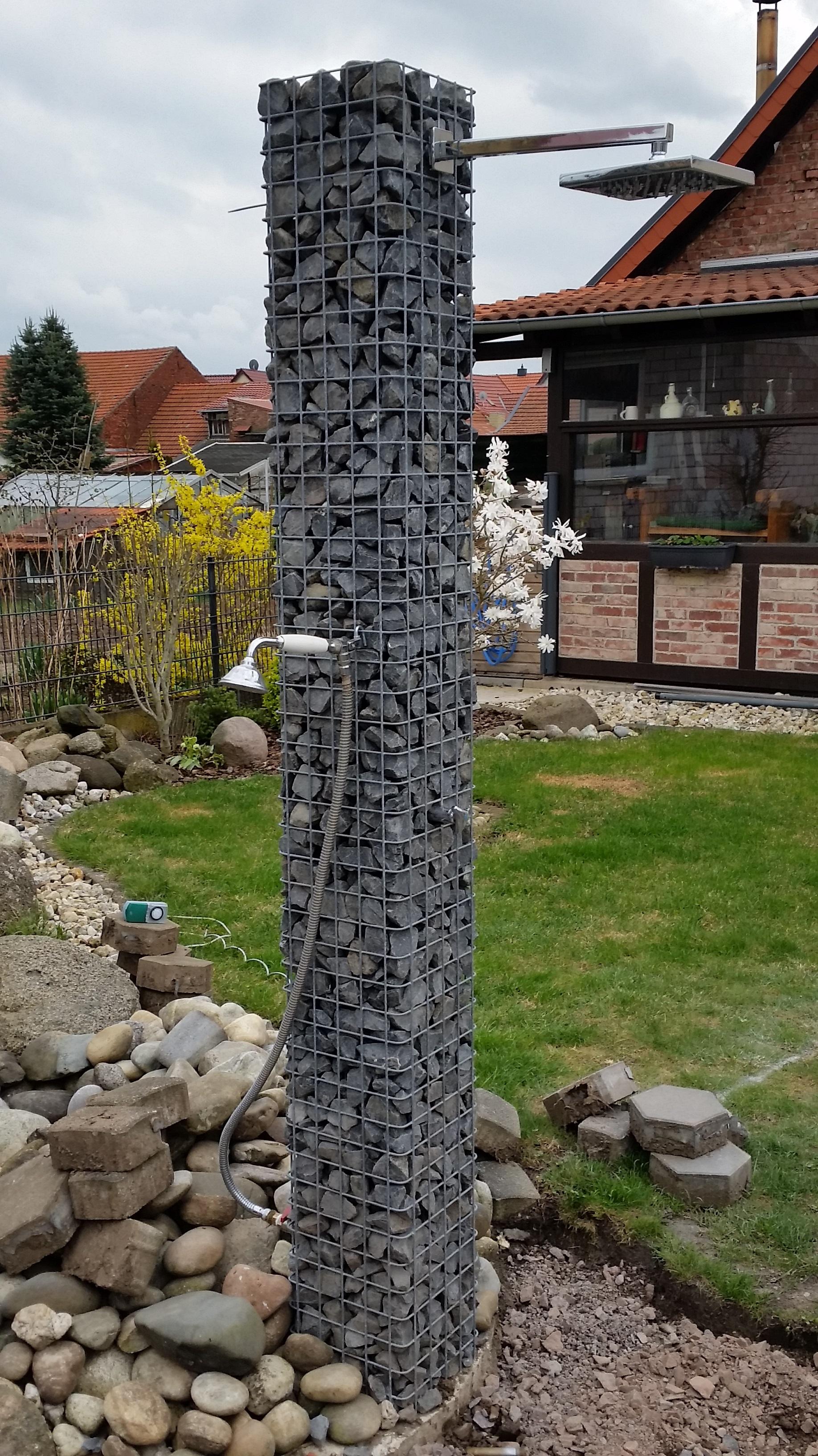 Colonne de gabion carrée 22 cm x 22 cm, hauteur 200 cm, MW 5 cm x 5 cm