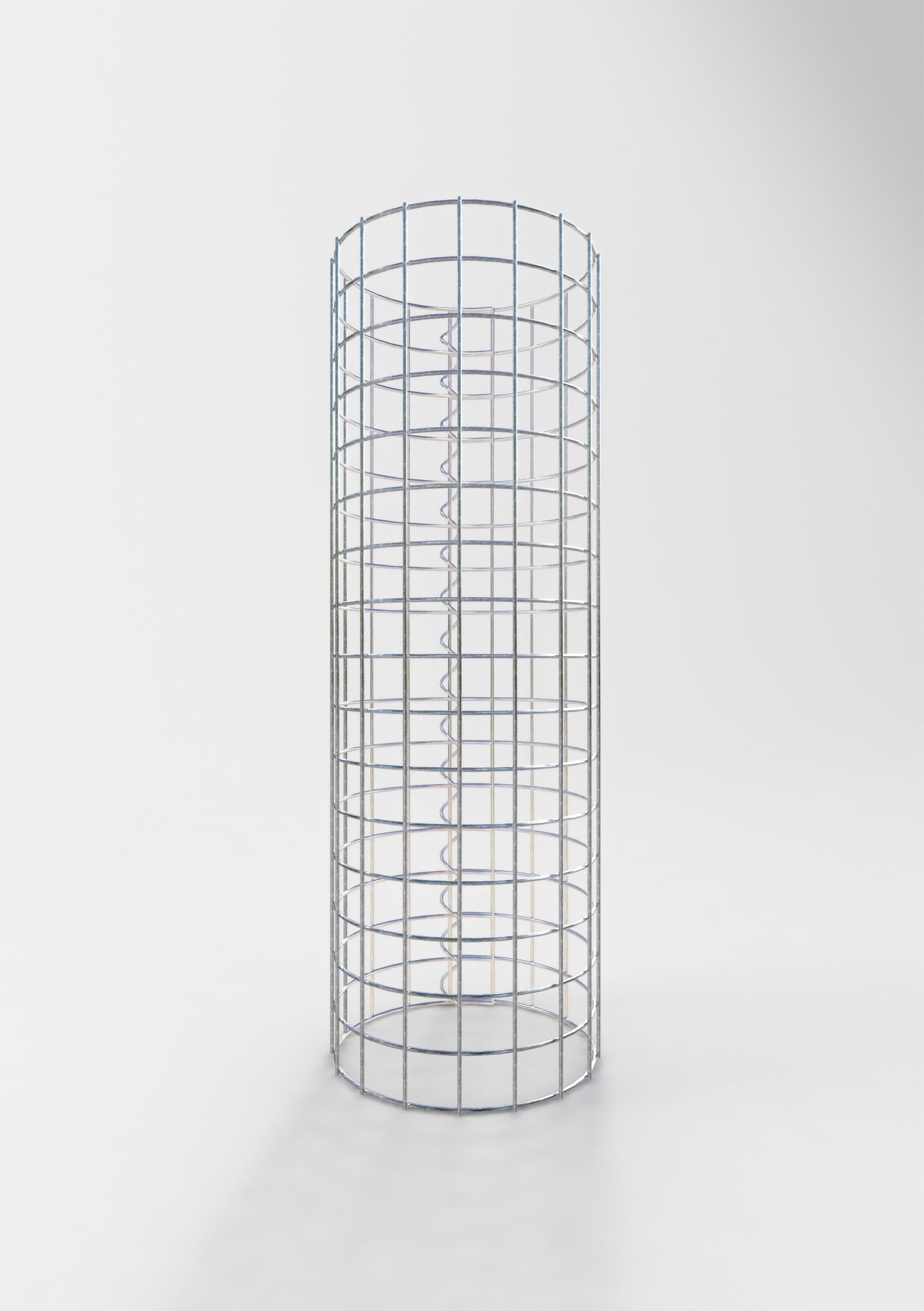 Gabion column around 27 cm diameter, 80 cm height, mesh size 5 cm x 5 cm