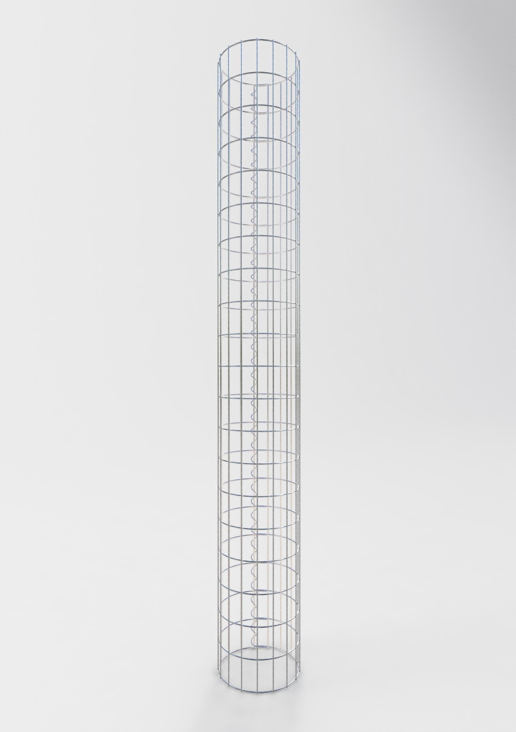 Colonne de gabion ronde 37 cm de diamètre, 200 cm de hauteur, mailles 5 cm x 10 cm