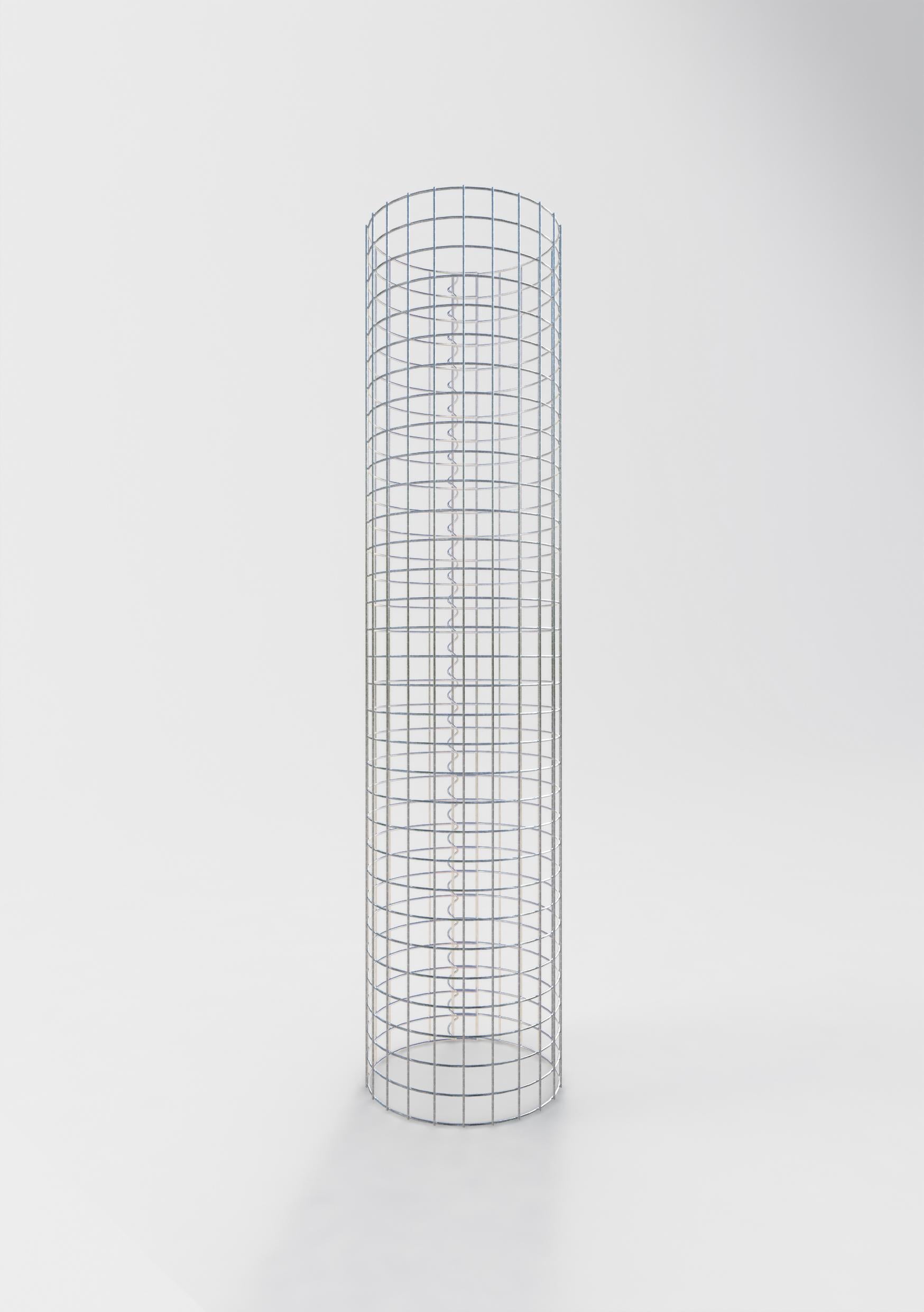 Colonne de gabion ronde 37 cm de diamètre, 160 cm de hauteur, mailles de 5 cm x 5 cm