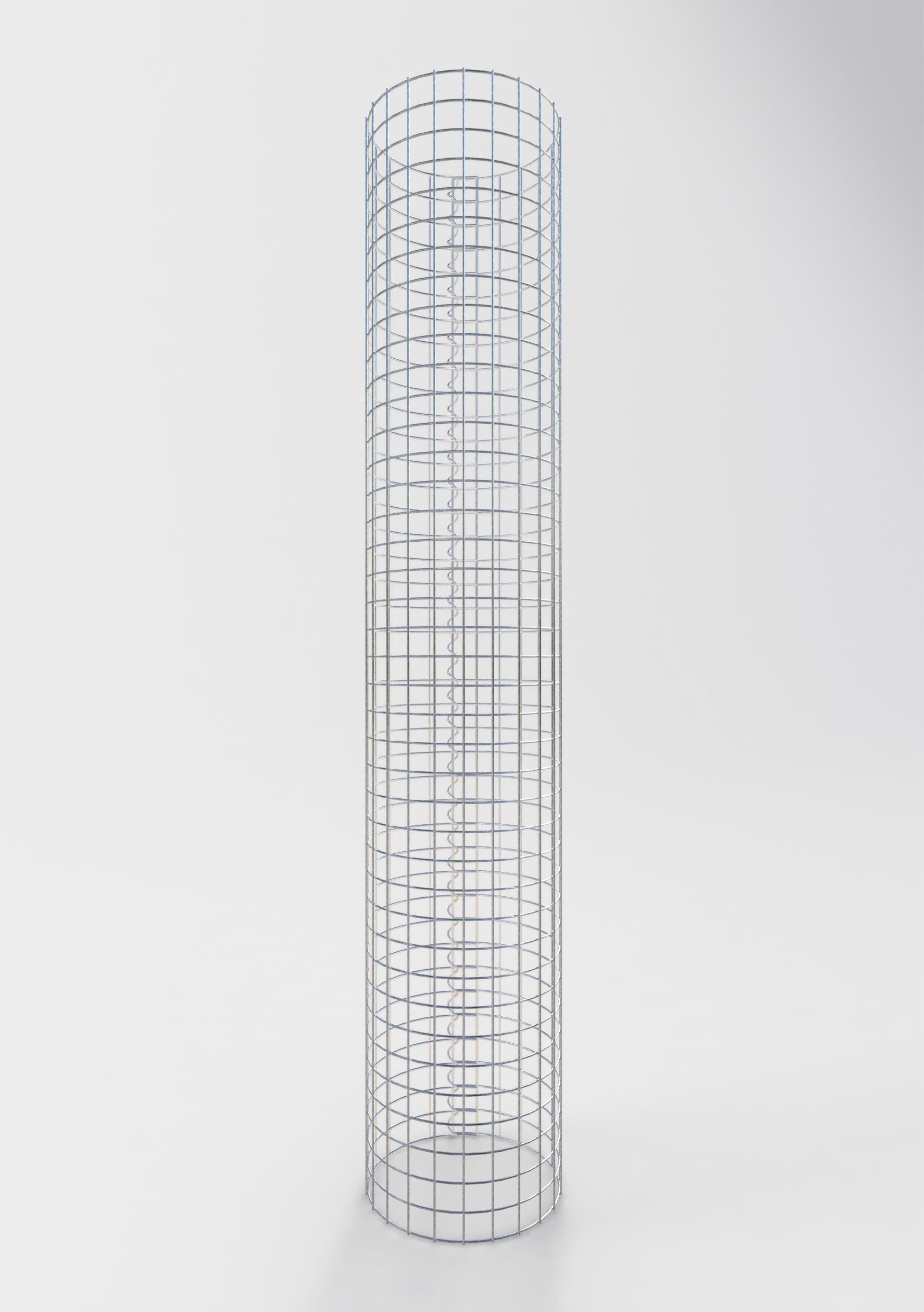 Colonne de gabion ronde 37 cm de diamètre, 200 cm de hauteur, mailles de 5 cm x 5 cm