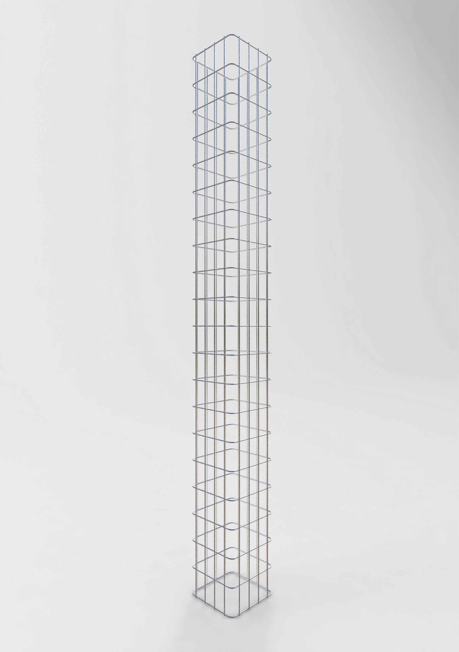 Columna rectangular de gaviones galvanizados en caliente, 22 cm x 22 cm, 200 cm de altura, MW 5 cm x 10 cm