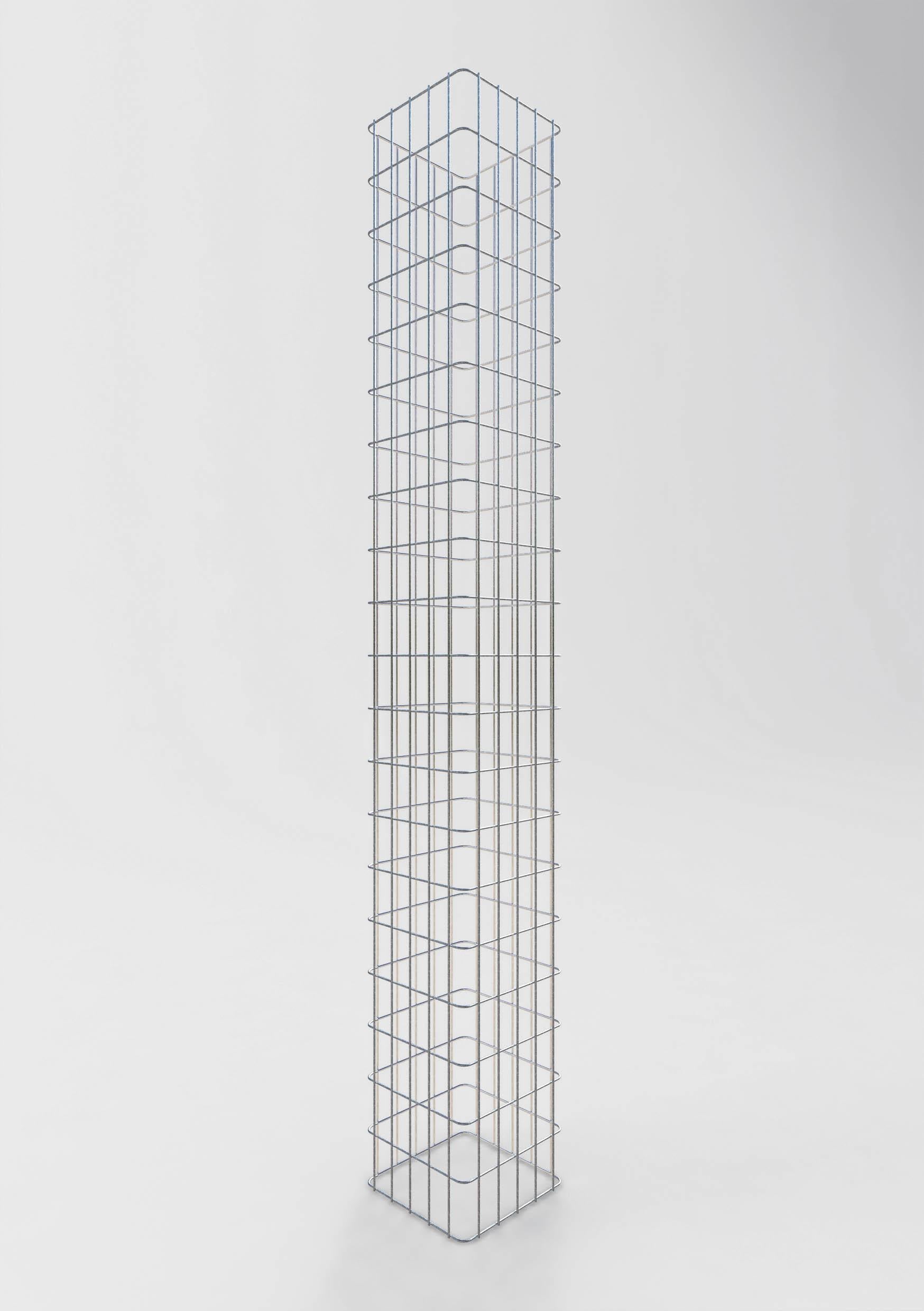 Columna rectangular de gaviones galvanizados en caliente, 27 cm x 27 cm, 200 cm de altura, MW 5 cm x 10 cm