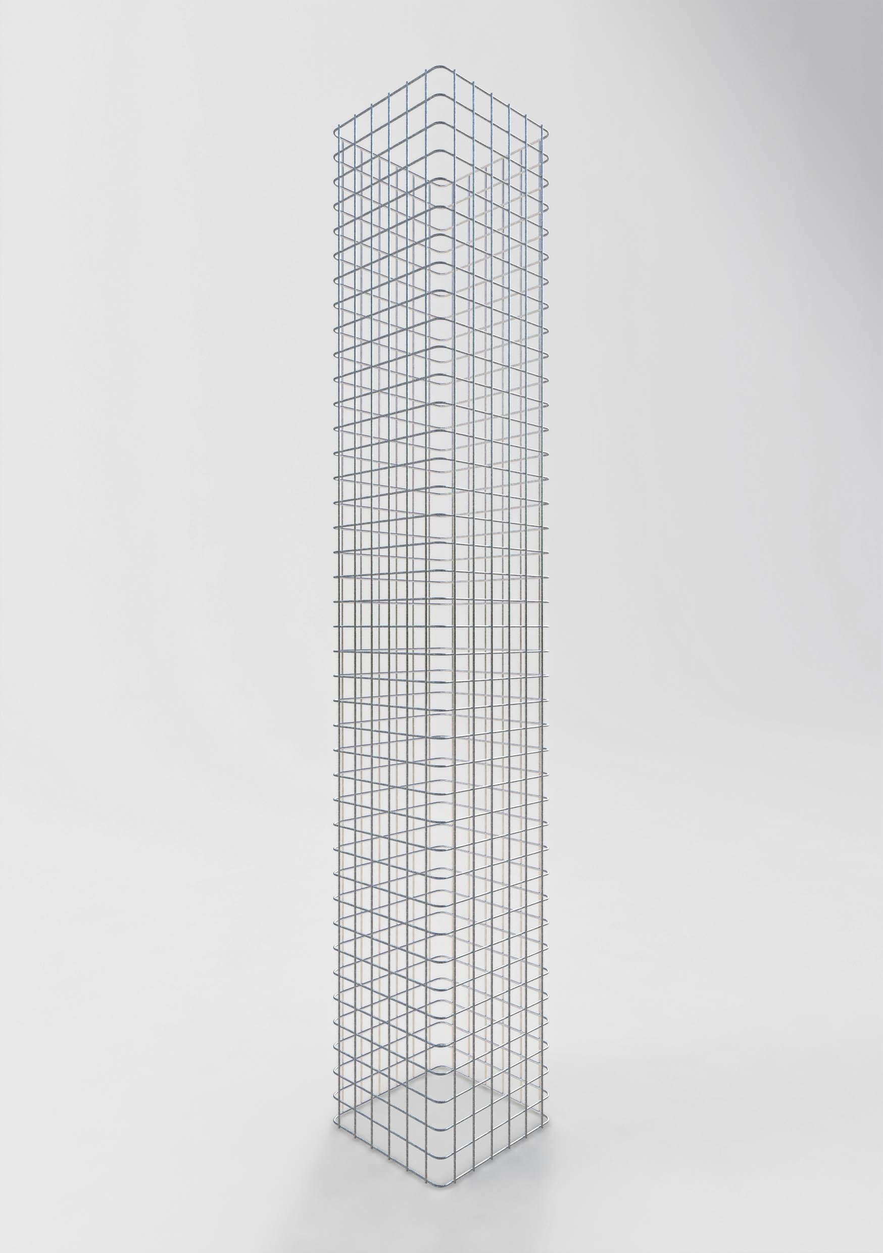 Gabion column, square, hot-dip galvanized, 32 cm x 32 cm, 200 cm high, MW 5 cm x 5 cm