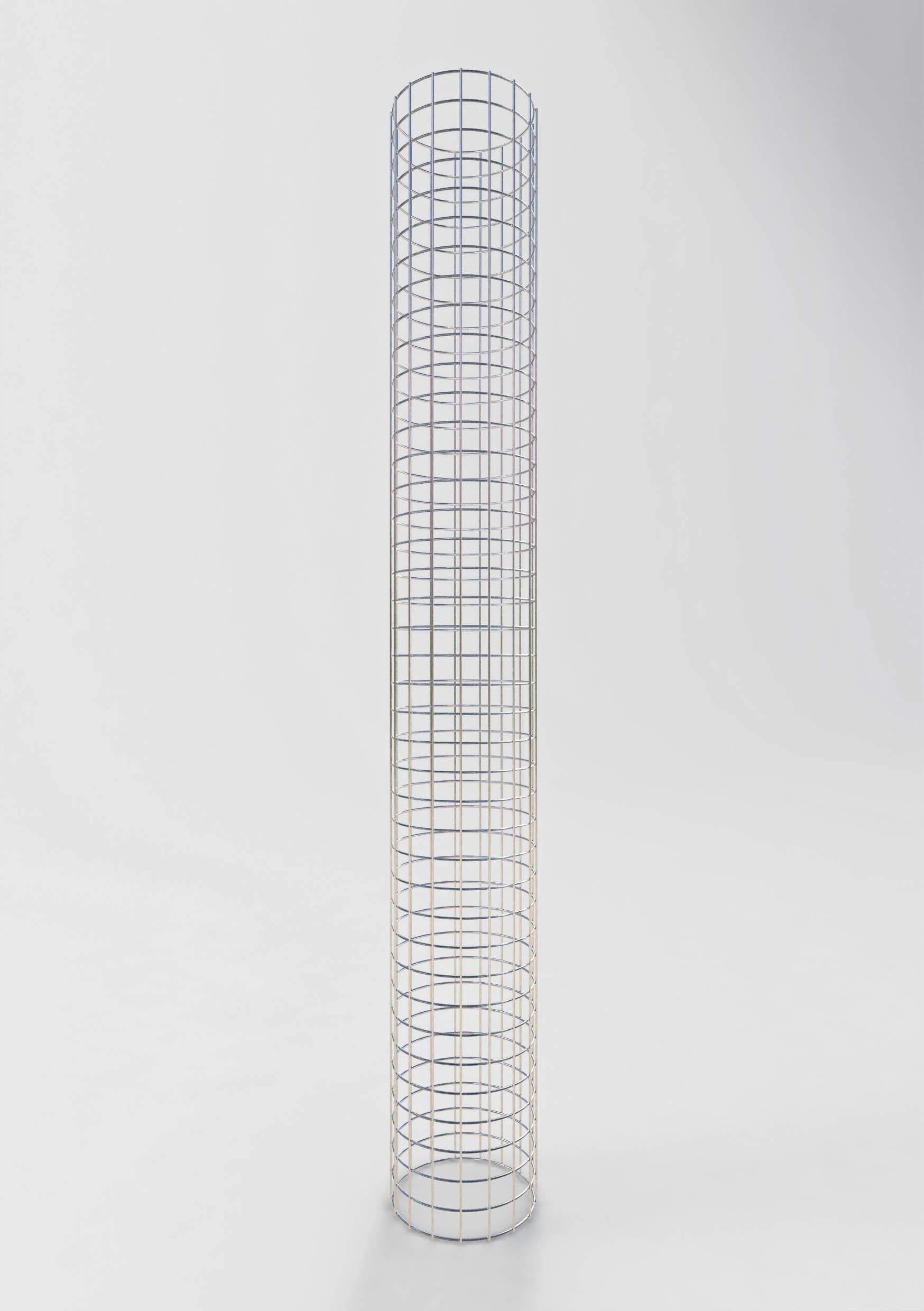 Columna de gaviones, redonda, galvanizada en caliente, 27 cm de diámetro, 200 cm de altura, MW 5 cm x 5 cm