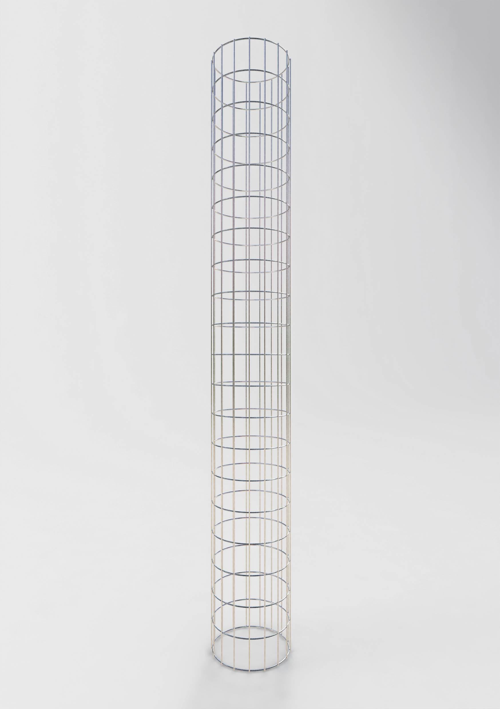 Gabionensäule rund feuerverzinkt, 27 cm Durchmesser, 200 cm Höhe, MW 5 cm x 10 cm