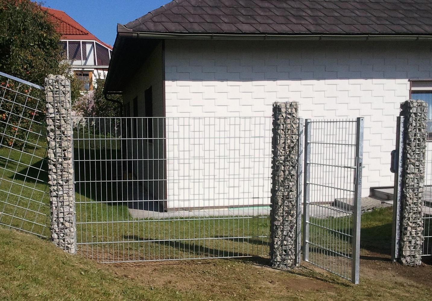 Colonne de gabion carrée 22 cm x 22 cm, hauteur 200 cm, MW 5 cm x 5 cm